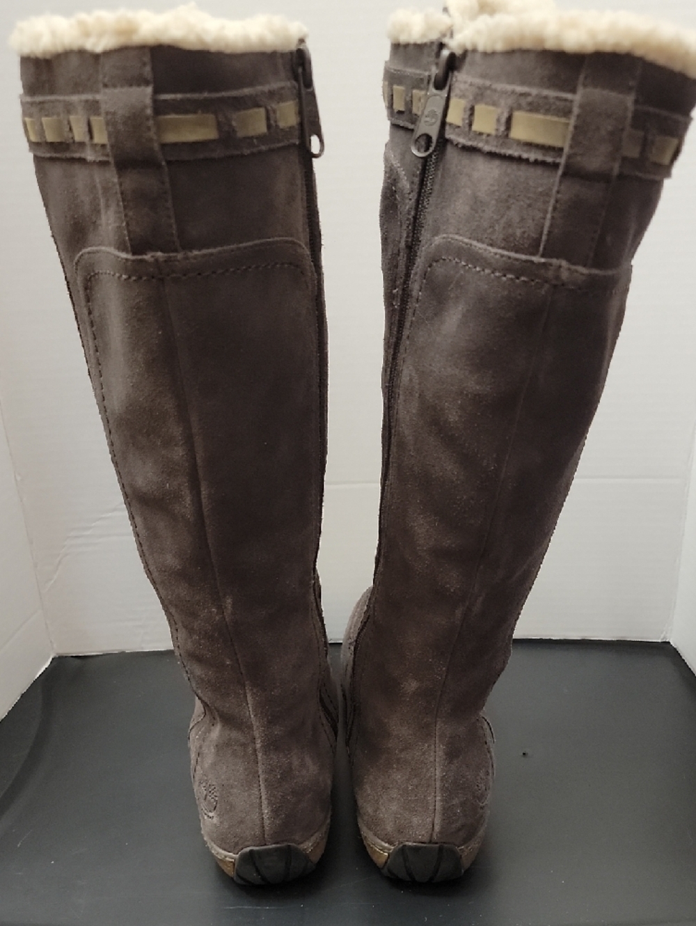 Timberland Earthkeepers Grandby Suede Tall Winter Boots w/ Faux Fur Lining - Picture 5 of 8